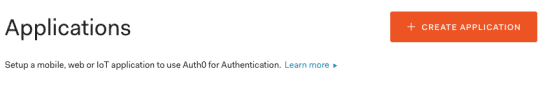 create auth0 application