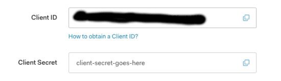 client id and client secret