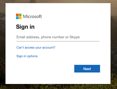 microsoft sign in