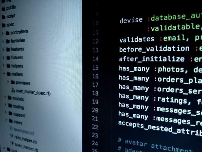 Computer Files and Code on the Screen